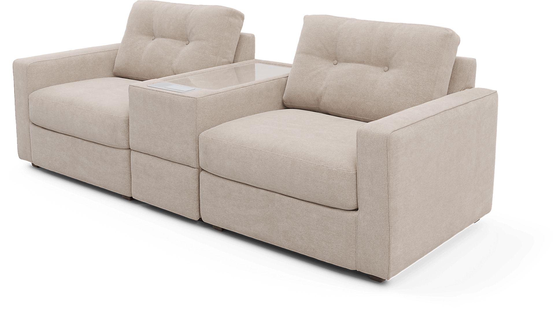 Beige 3 Pc ModularOne with Media Console - Image 1