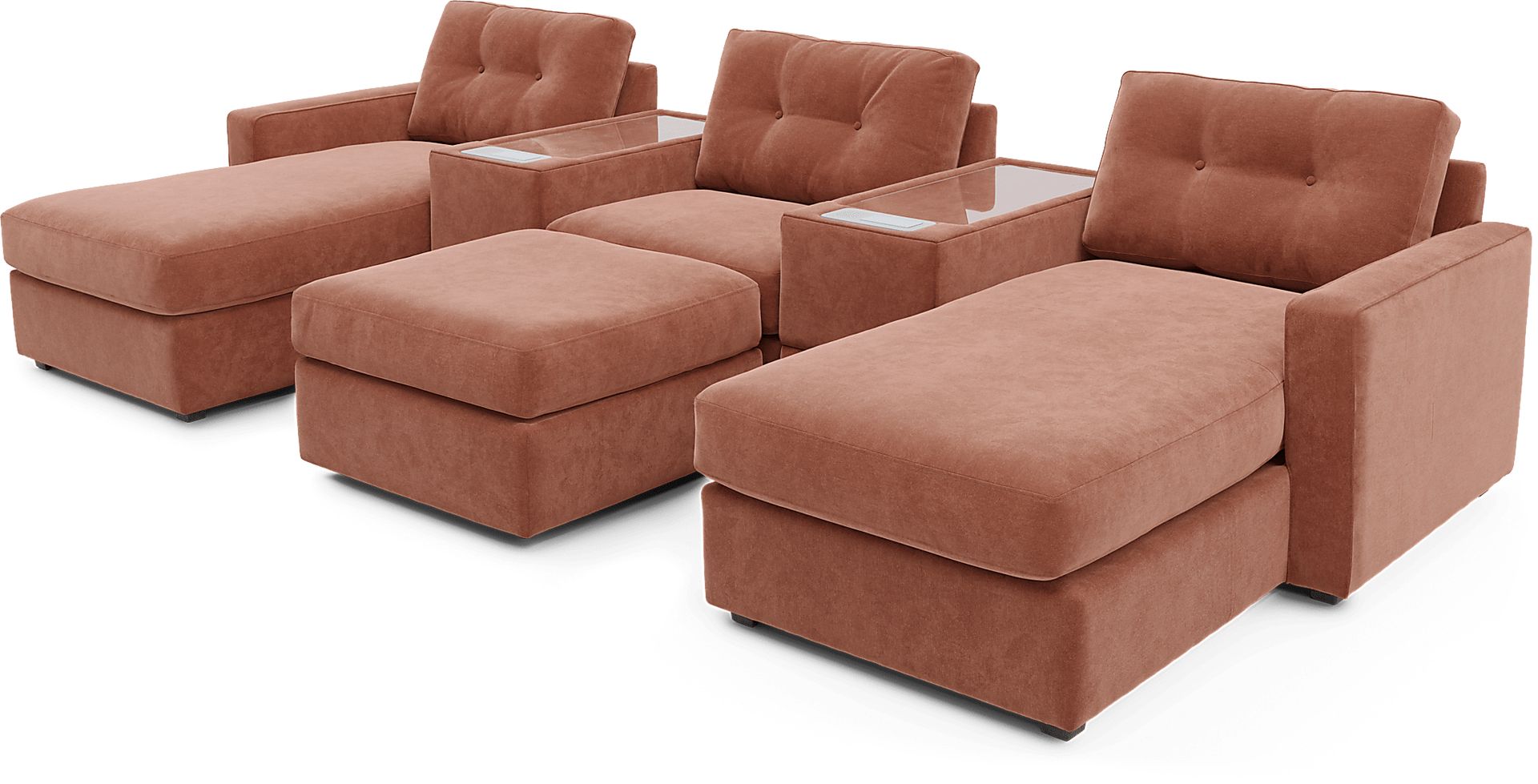 ModularOne Copper 6 Pc Sectional with Media Consoles - Image 1