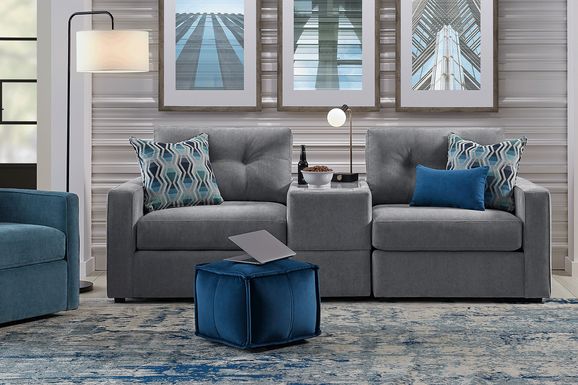 ModularOne Gray 3 Pc Sectional with Media Console