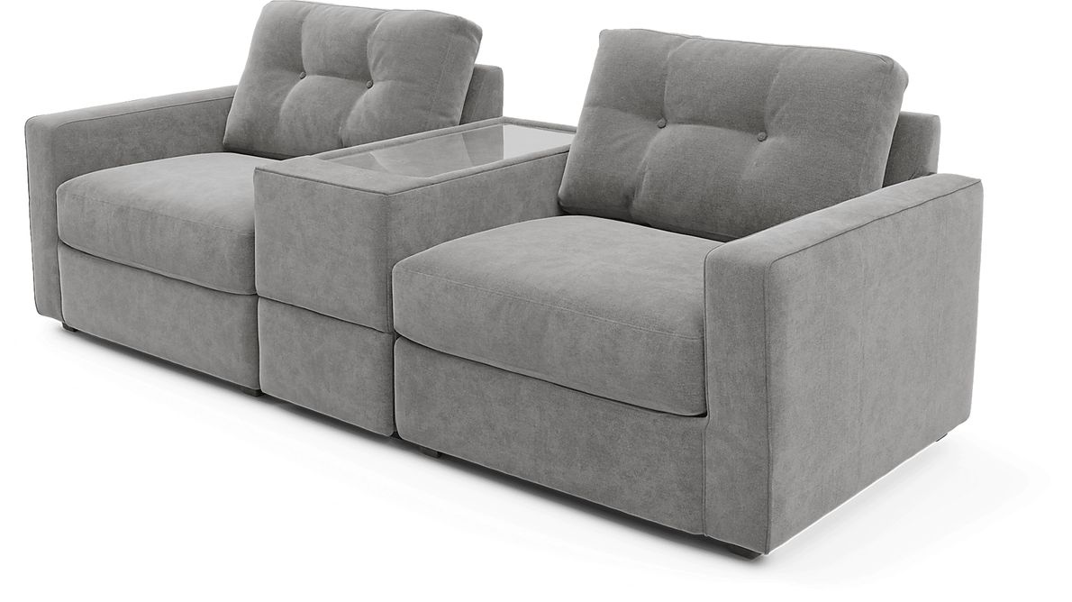 Dekker Park Gray Chenille Fabric 2 Pc Sectional - Rooms To Go