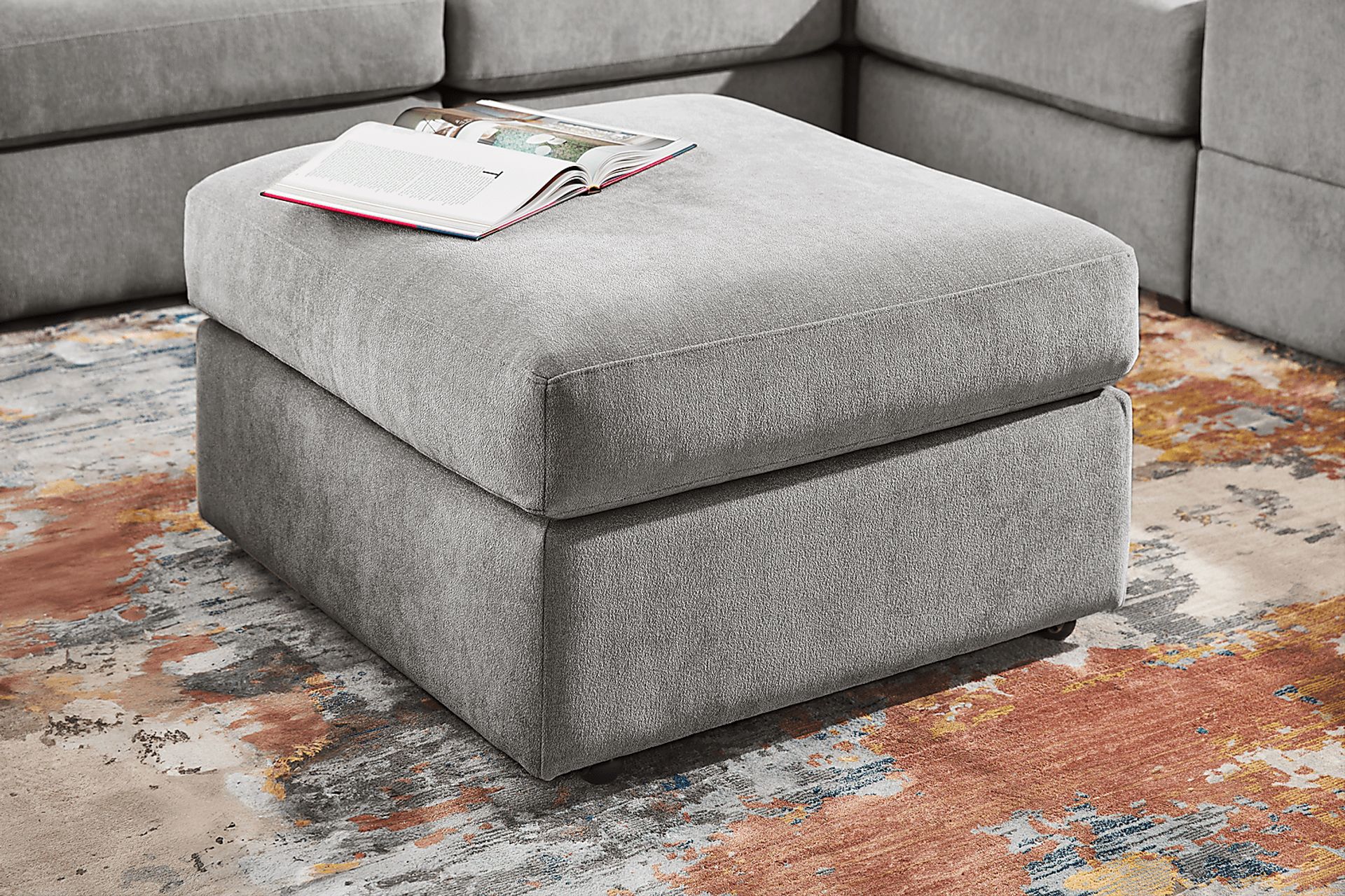 ModularOne Gray Storage Bumper Ottoman - Image 5