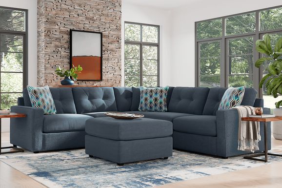 (MUST GO TODAY) Navy Blue Sectional Couch From Rooms To Go