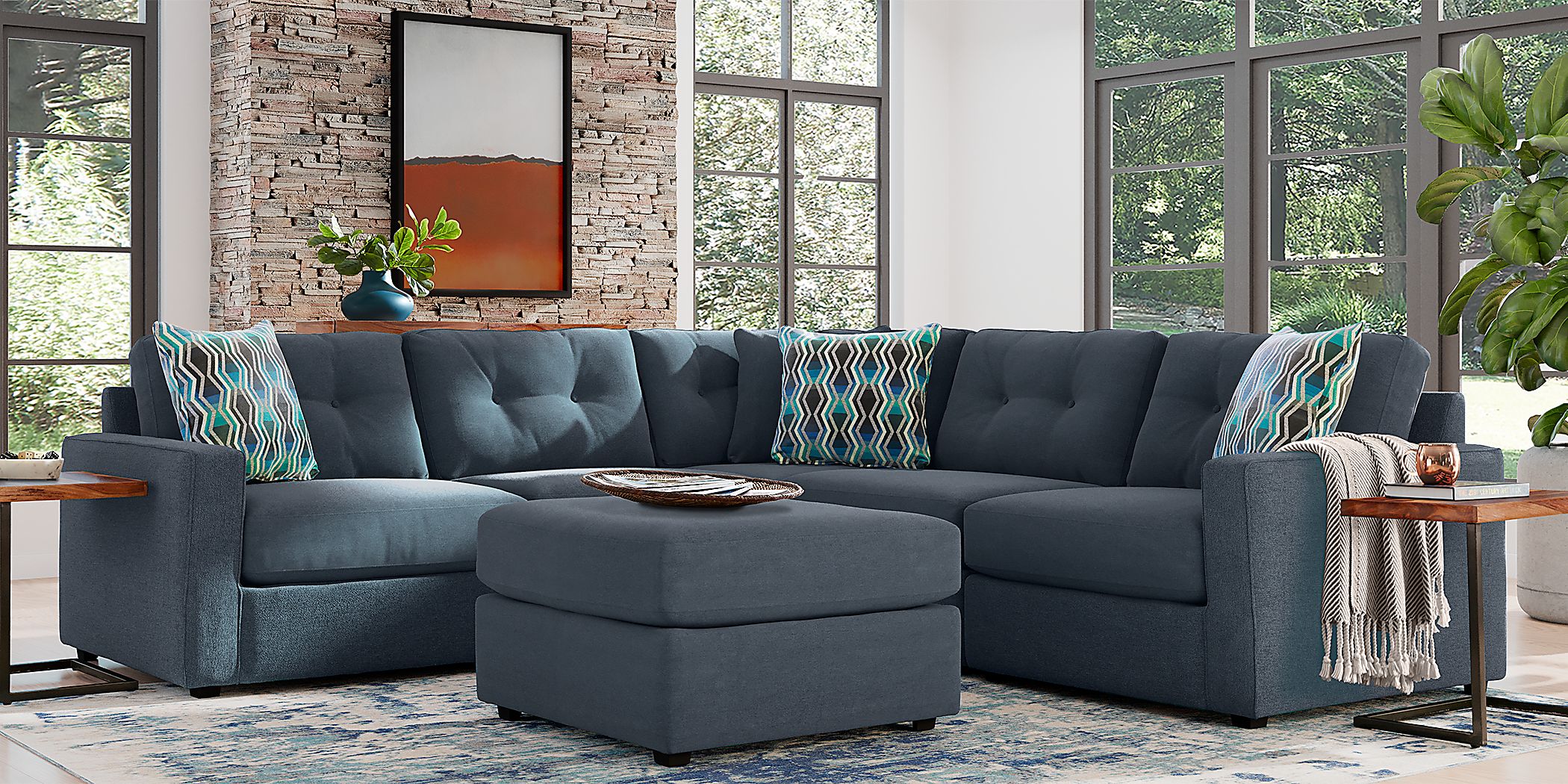 ModularOne Indigo 5 Pc Sectional Rooms To Go