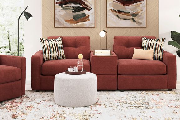 ModularOne Merlot 3 Pc Sectional with Media Console