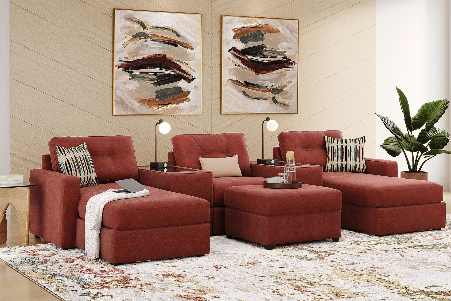 Merlot 6 Pc ModularOne with Media Consoles - Image 2