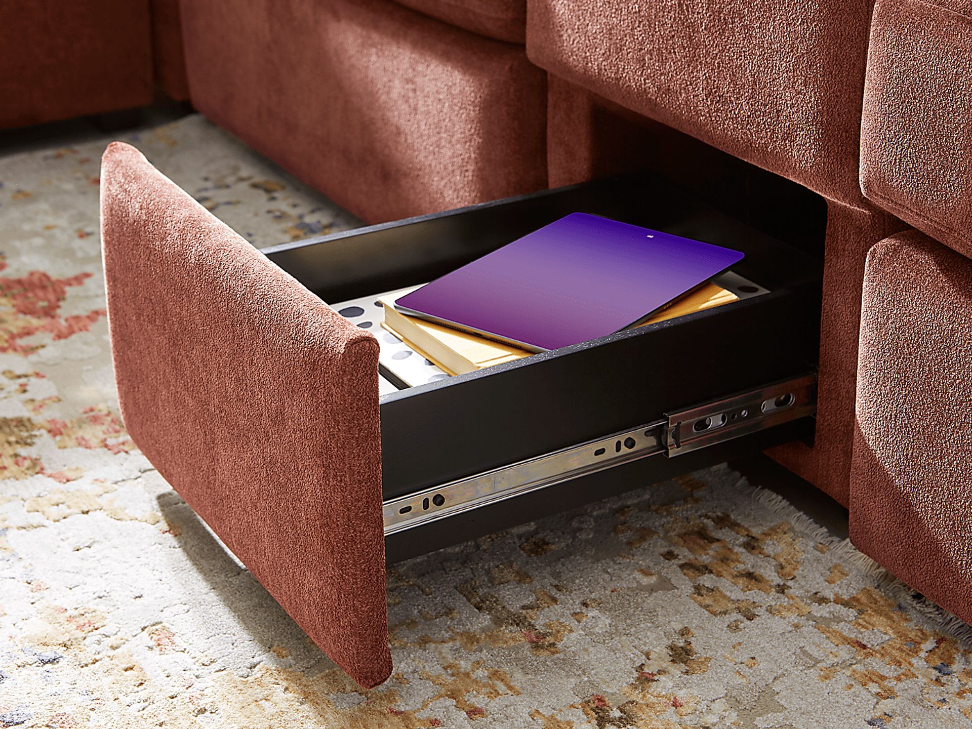 Merlot 7 Pc ModularOne Gel Foam Sleeper with Media Consoles - Image 7