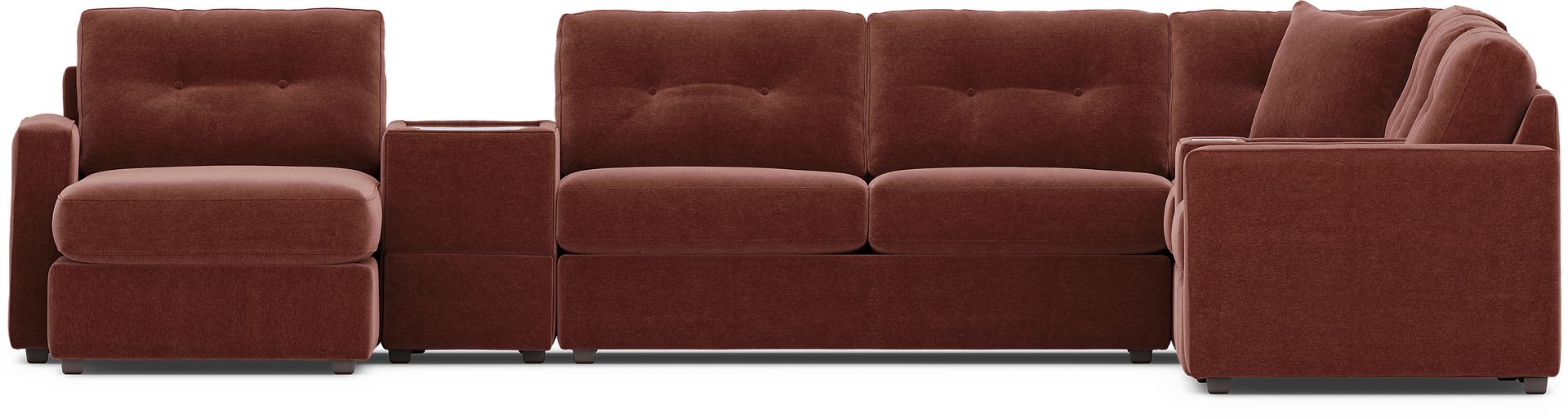 Merlot 7 Pc ModularOne Gel Foam Sleeper with Media Consoles - Image 3