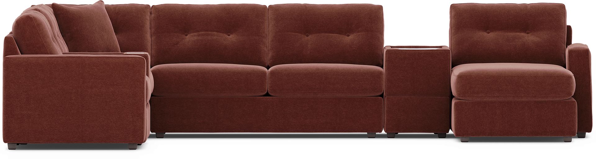 Merlot 7 Pc ModularOne Gel Foam Sleeper with Media Consoles - Image 3