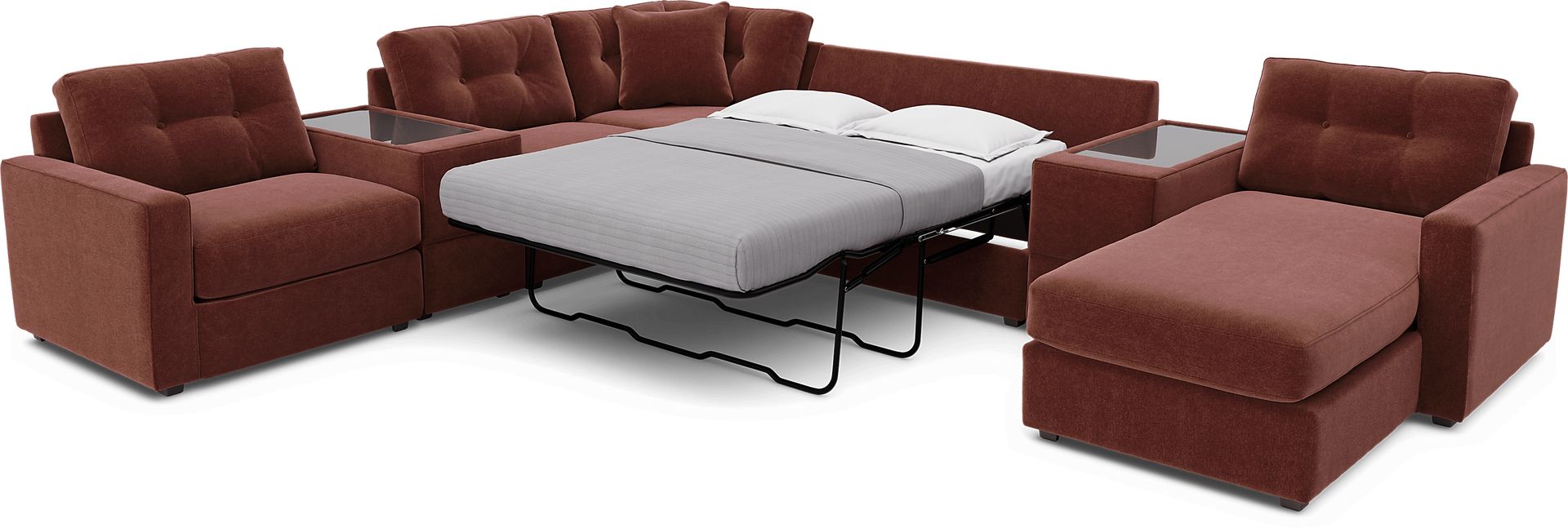 Merlot 7 Pc ModularOne Gel Foam Sleeper - Image 3