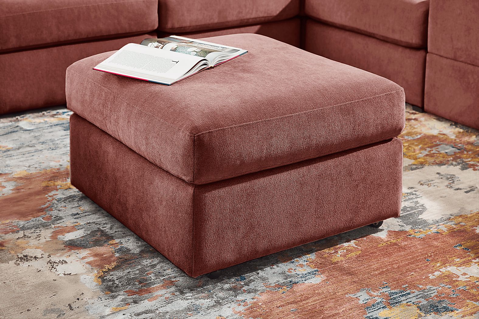 ModularOne Merlot Storage Bumper Ottoman - Thumbnail 4