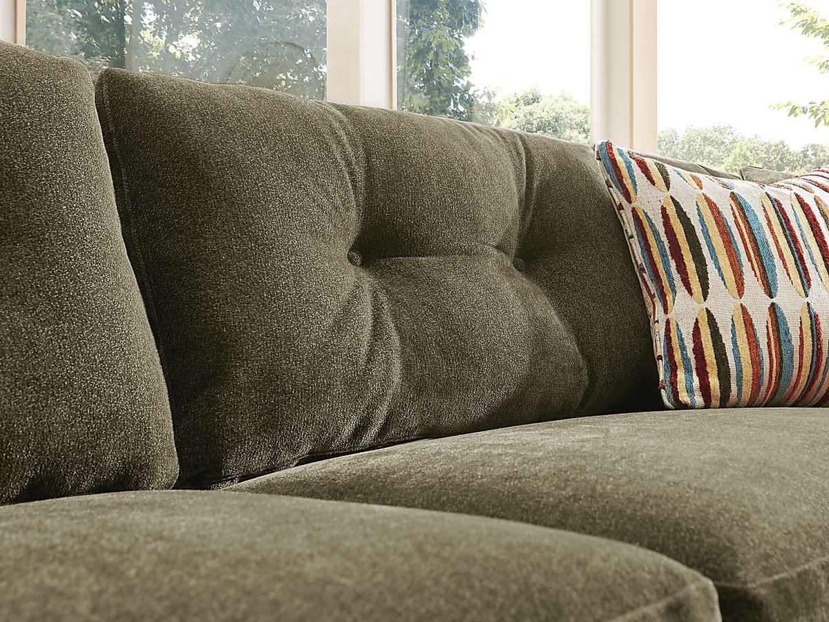 Drew & Jonathan Modularone Moss Green Chenille Fabric 3 Pc Sleeper