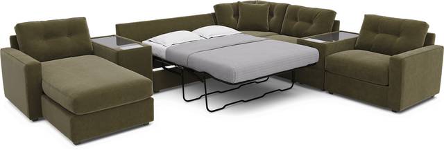 Moss 7 Pc ModularOne Gel Foam Sleeper with Media Consoles - Thumbnail - Image 3