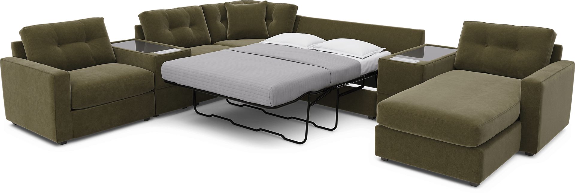 Moss 7 Pc ModularOne Sleeper with Media Consoles - Image 3
