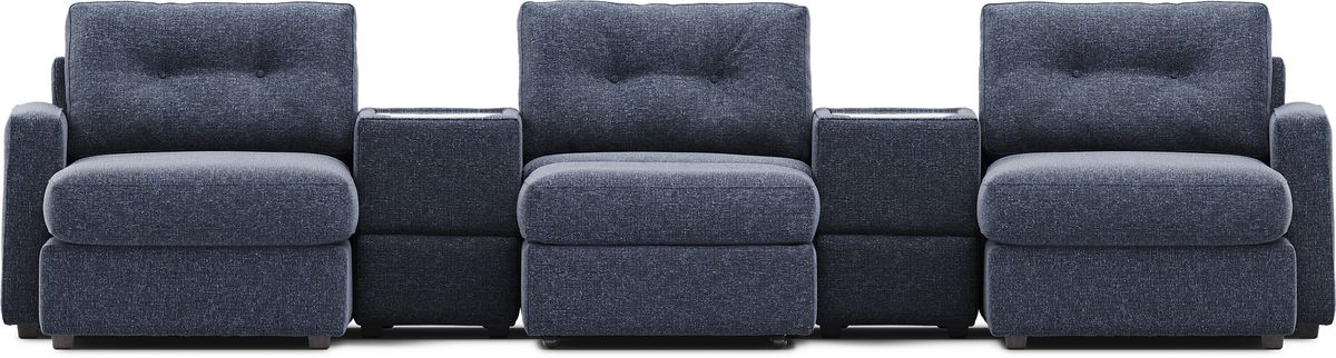 Drew & Jonathan Modularone Navy Blue Textured 6 Pc Media Modular ...