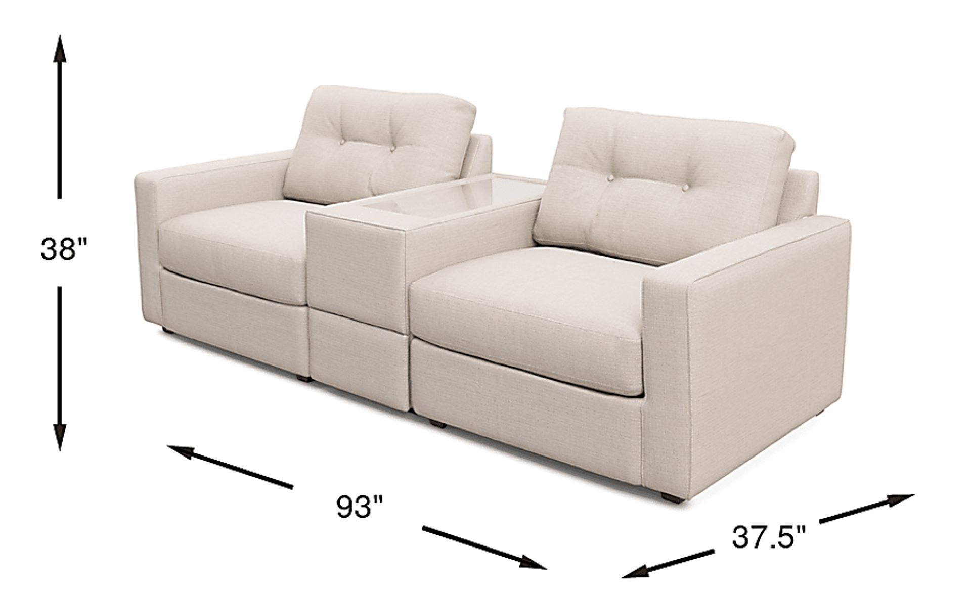 Drew & Jonathan Modularone Oyster Beige Textured 3 Pc With Console