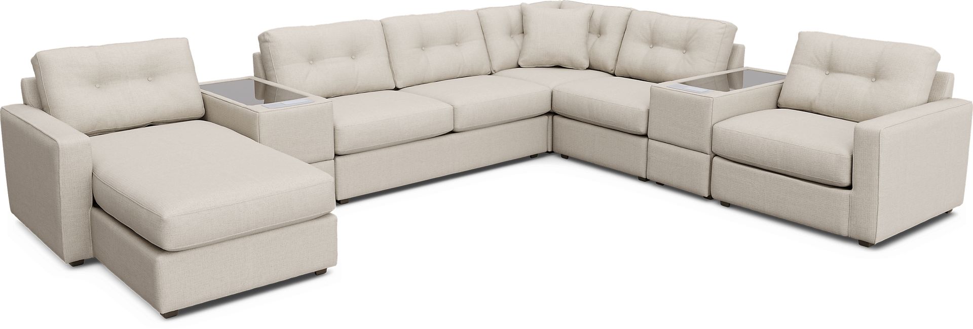 Oyster 7 Pc ModularOne Gel Foam Sleeper with Media Consoles - Image 1