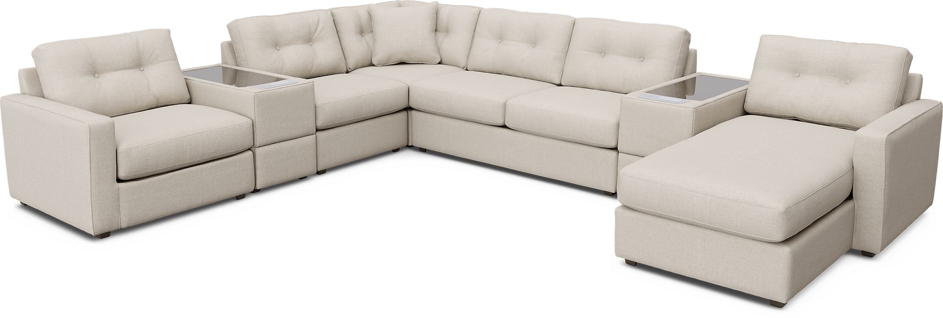 Oyster 7 Pc ModularOne Gel Foam Sleeper with Media Consoles - Image 1
