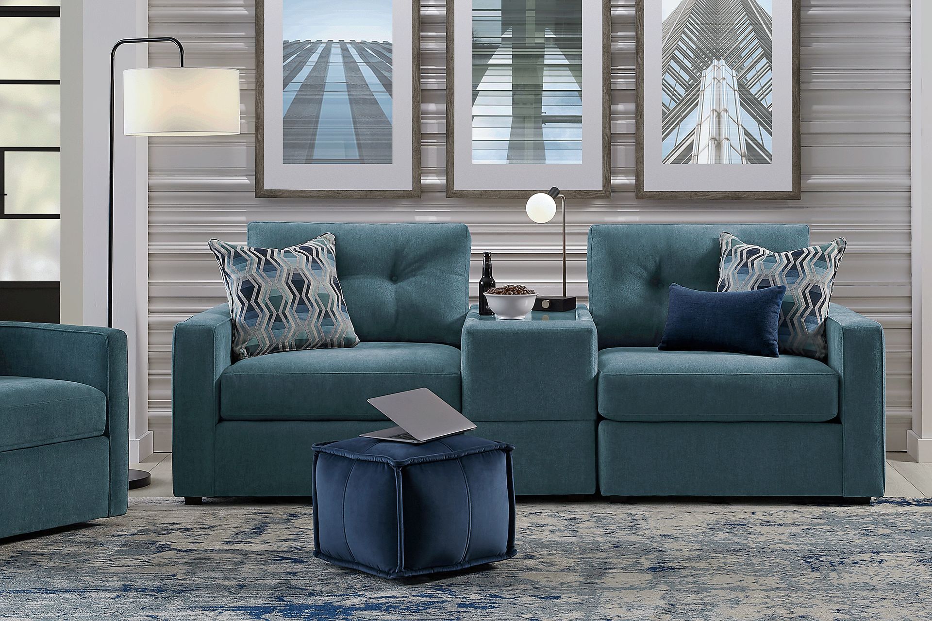 ModularOne Teal 3 Pc Sectional - Image 2