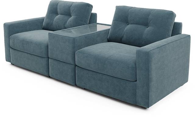 ModularOne Teal 3 Pc Sectional - Thumbnail - Image 1