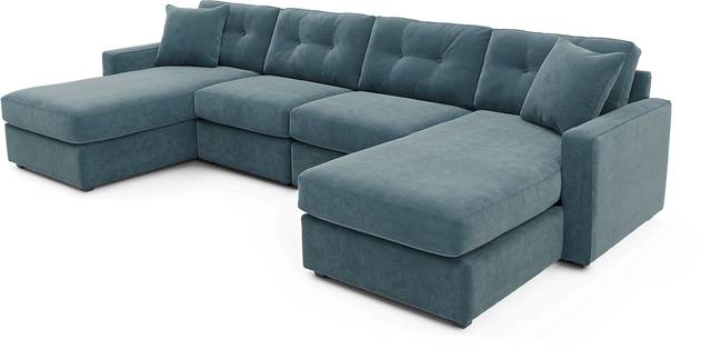 ModularOne Teal 4 Pc Sectional - Thumbnail - Image 1