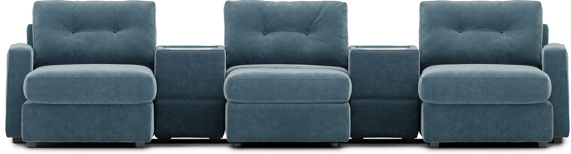 ModularOne Teal 6 Pc Sectional with Media Consoles - Image 3