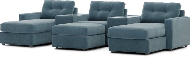 ModularOne Teal 6 Pc Sectional with Media Consoles - Thumbnail - Image 4