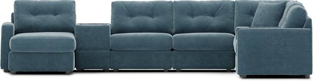 ModularOne Teal 8 Pc Sectional with Media Consoles - Thumbnail - Image 3