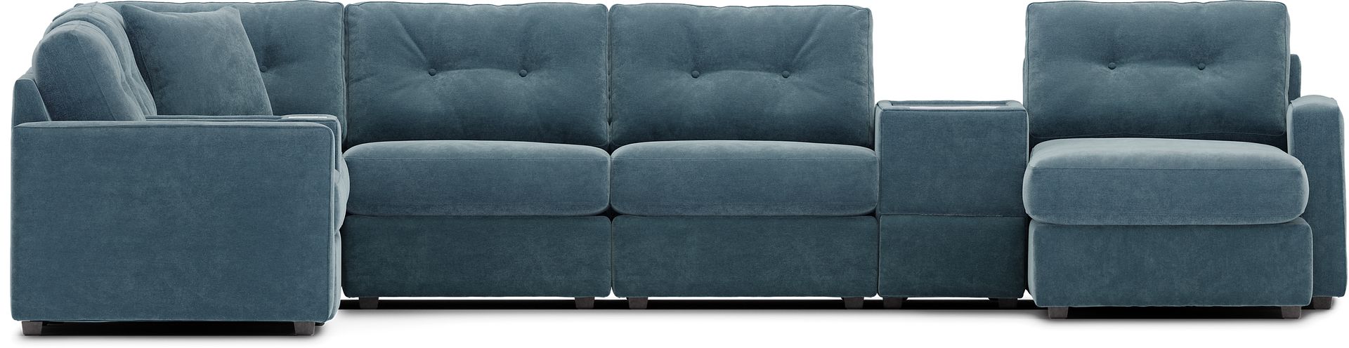ModularOne Teal 8 Pc Sectional with Media Consoles - Image 3