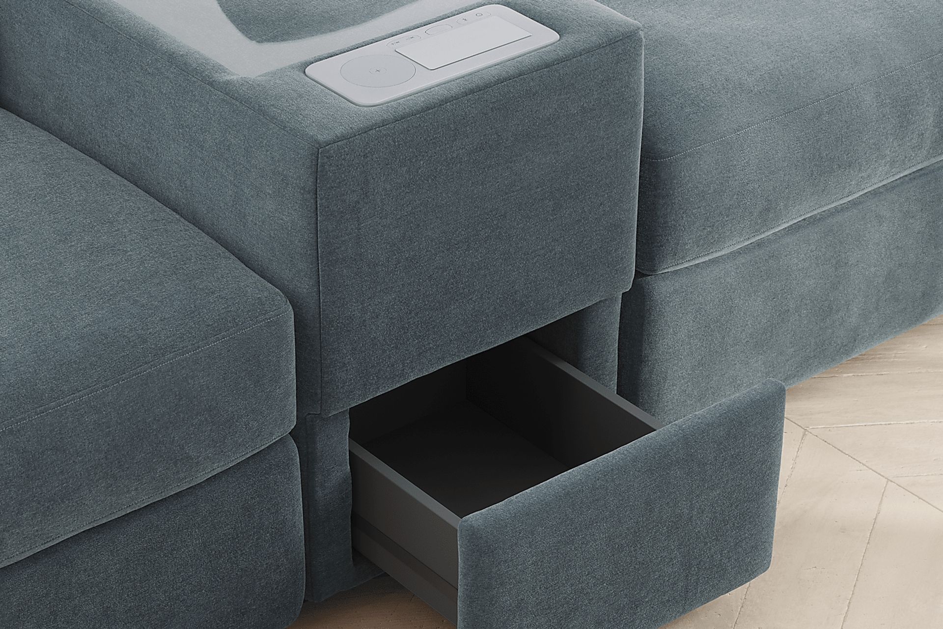 ModularOne Teal 8 Pc Sectional with Media Consoles - Image 9