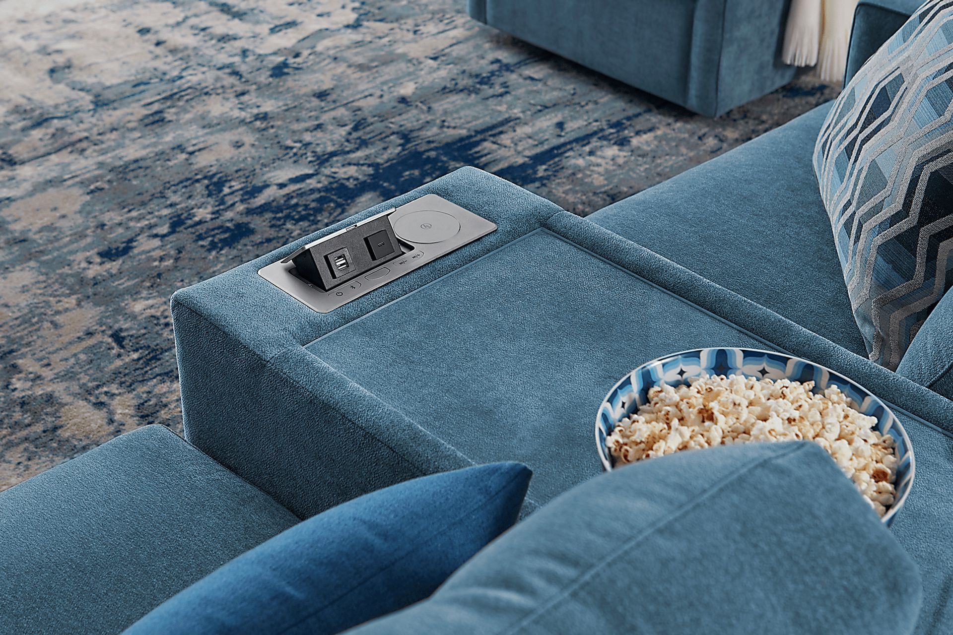 ModularOne Teal 8 Pc Sectional with Media Consoles - Image 5