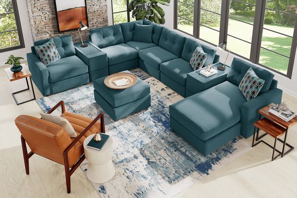 ModularOne Teal 8 Pc Sectional