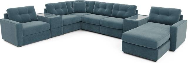 ModularOne Teal 8 Pc Sectional - Thumbnail - Image 1