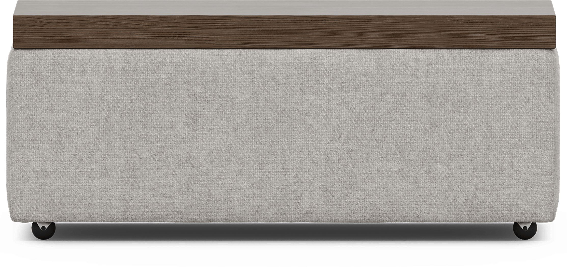 ModularThree Chestnut Finish Wood Top Gray Cocktail Ottoman - Thumbnail 3