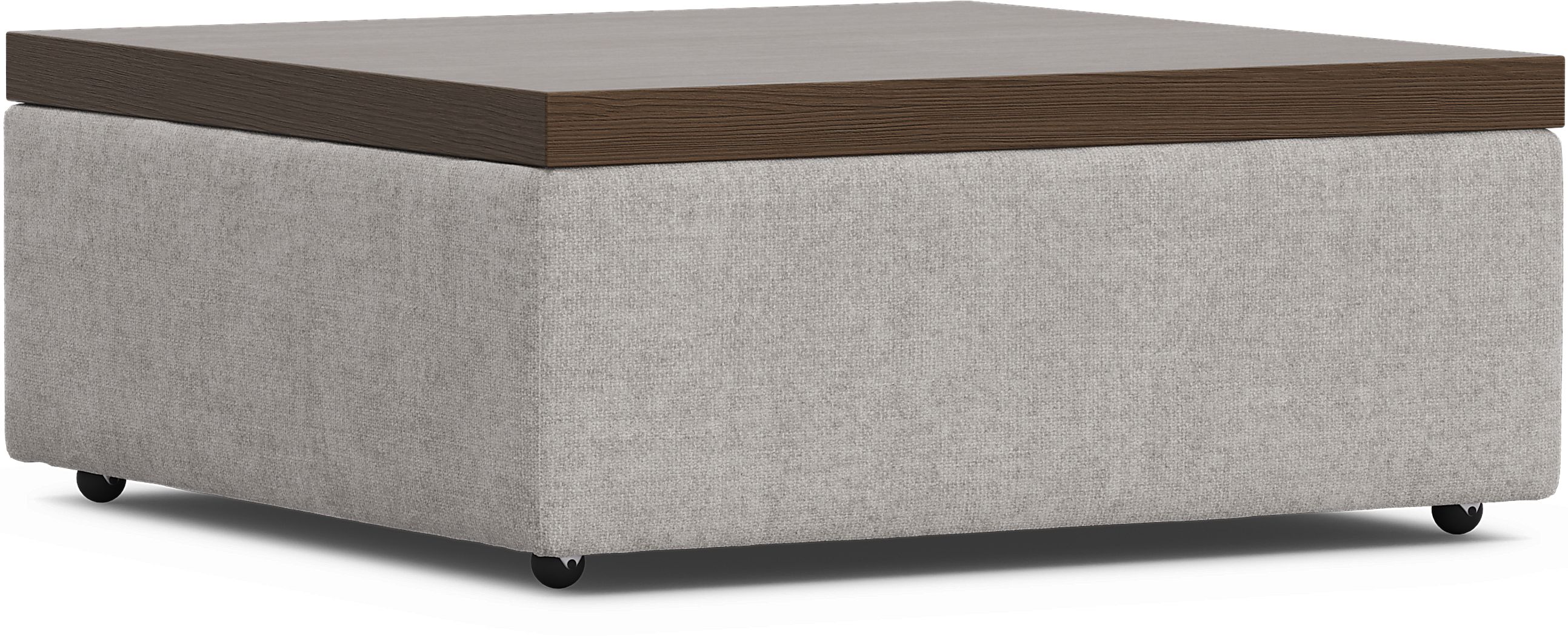 ModularThree Chestnut Finish Wood Top Gray Cocktail Ottoman - Thumbnail 4