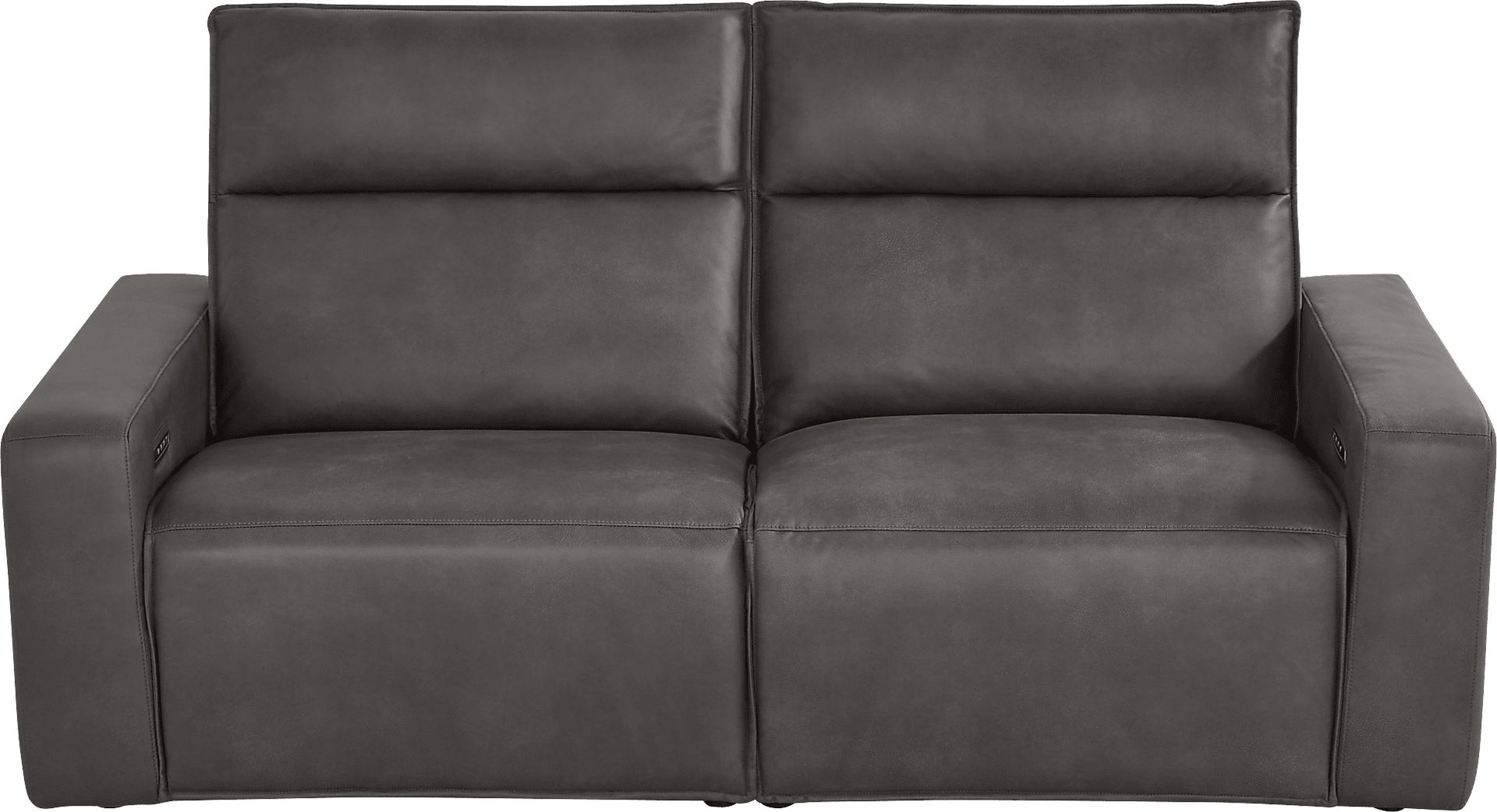 ModularTwo Charcoal 2 Pc Dual Power Reclining Loveseat - Image 2