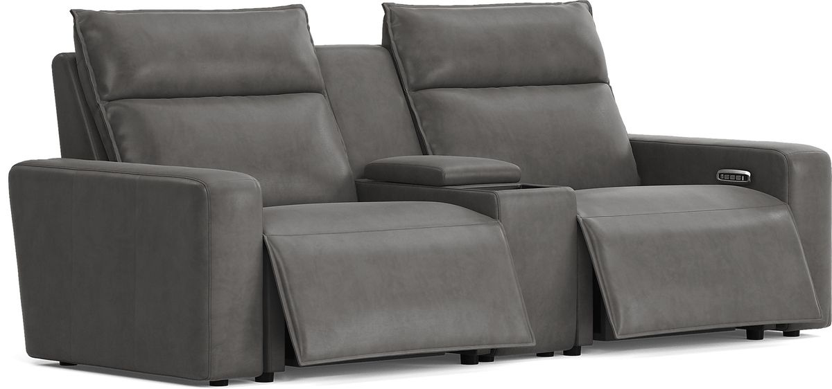 Modulartwo Charcoal Black,Gray Microfiber 3 Pc Dual Power Reclining ...