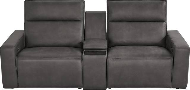Charcoal 3 Pc Dual Power Reclining ModularTwo with Media Console - Thumbnail - Image 3