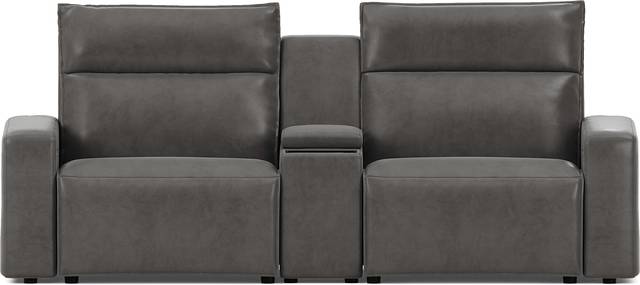 Charcoal 3 Pc Dual Power Reclining ModularTwo with Media Console - Thumbnail - Image 1