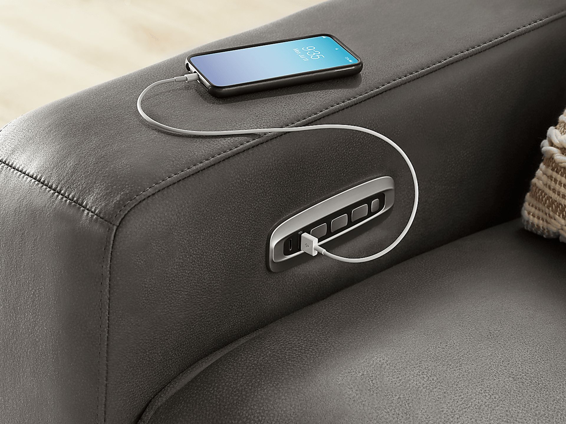 Charcoal 4 Pc Dual Power Reclining ModularTwo - Image 4