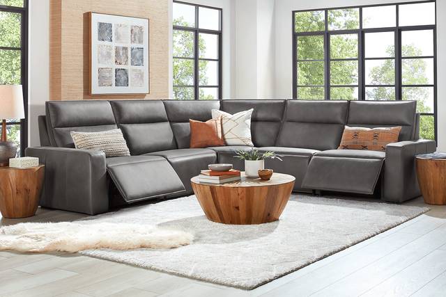 ModularTwo Charcoal 5 Pc Dual Power Reclining Sectional - Thumbnail - Image 2