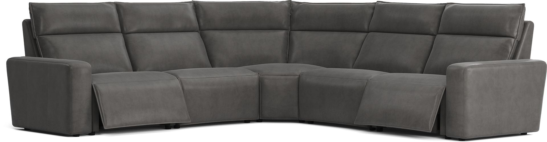 ModularTwo Charcoal 5 Pc Dual Power Reclining Sectional - Image 1