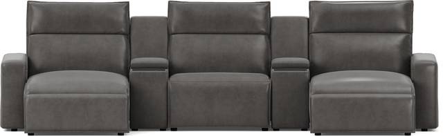 Charcoal 5 Pc Dual Power Reclining ModularTwo with Media Consoles - Thumbnail - Image 1
