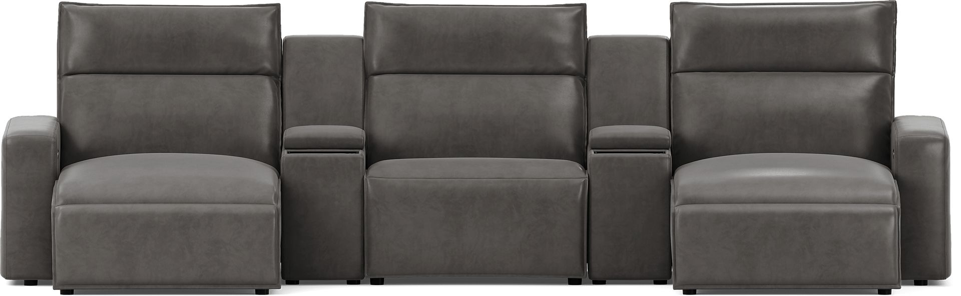 Charcoal 5 Pc Dual Power Reclining ModularTwo with Media Consoles - Image 1