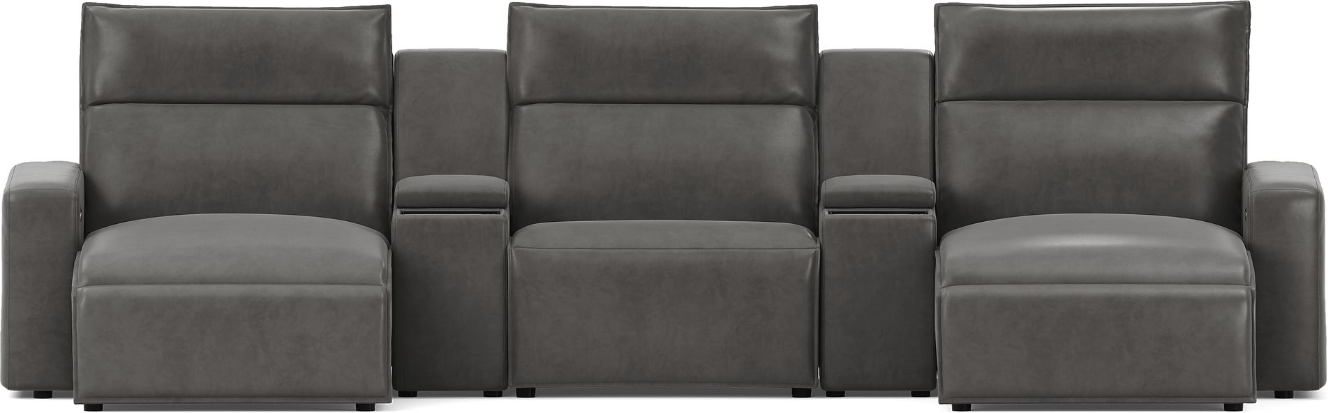 Charcoal 5 Pc Dual Power Reclining ModularTwo with Media Consoles - Image 1