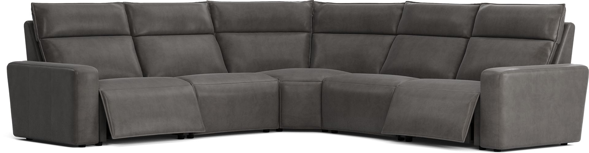 Charcoal Fabric 5 Pc Dual Power Reclining ModularTwo - Image 1