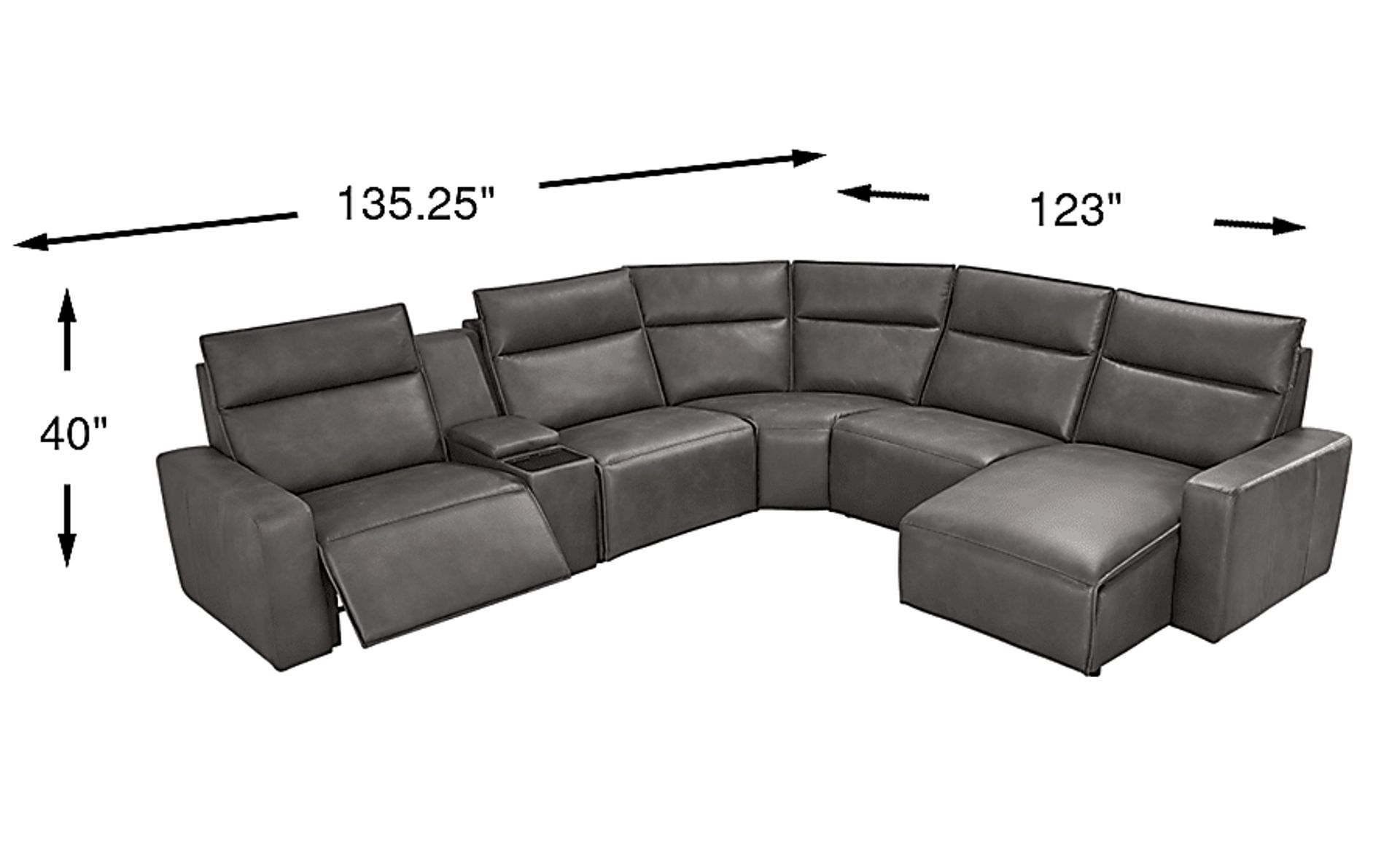 Modulartwo Charcoal Black,Gray Microfiber 6 Pc Dual Power