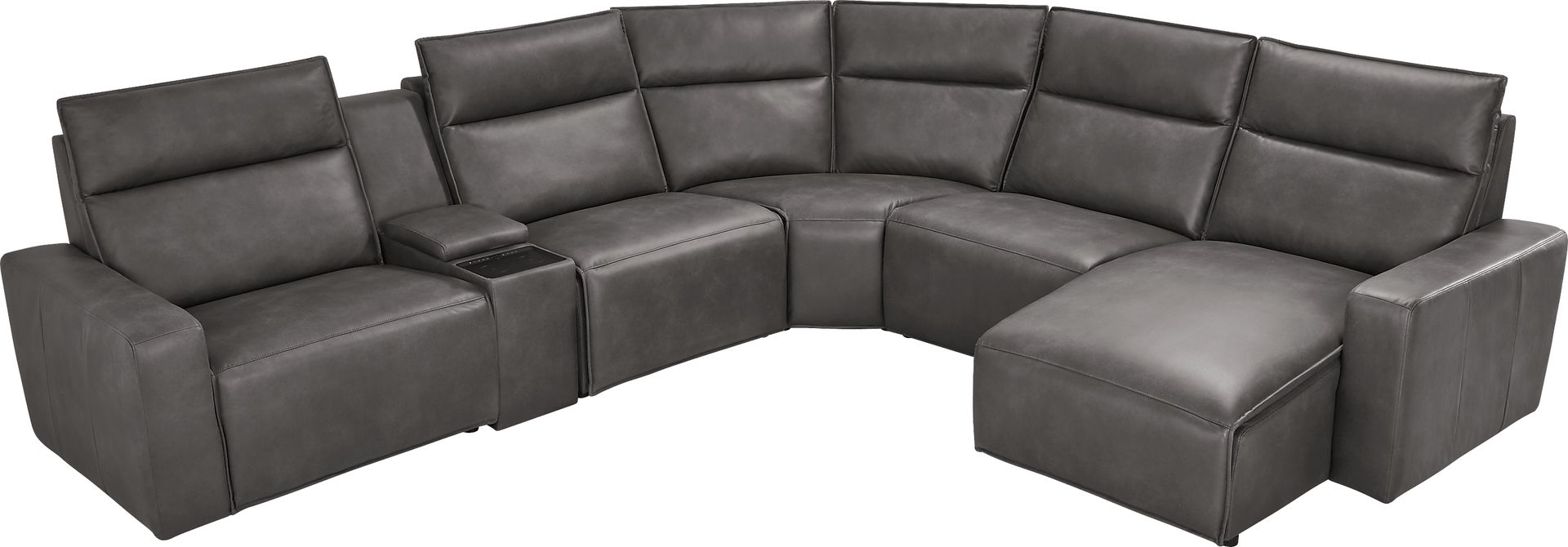 Charcoal 6 Pc Dual Power Reclining ModularTwo - Image 1