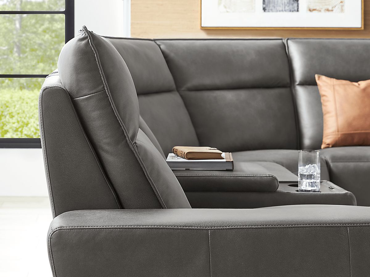 Modulartwo Charcoal Black,Gray Microfiber 6 Pc Dual Power Reclining ...