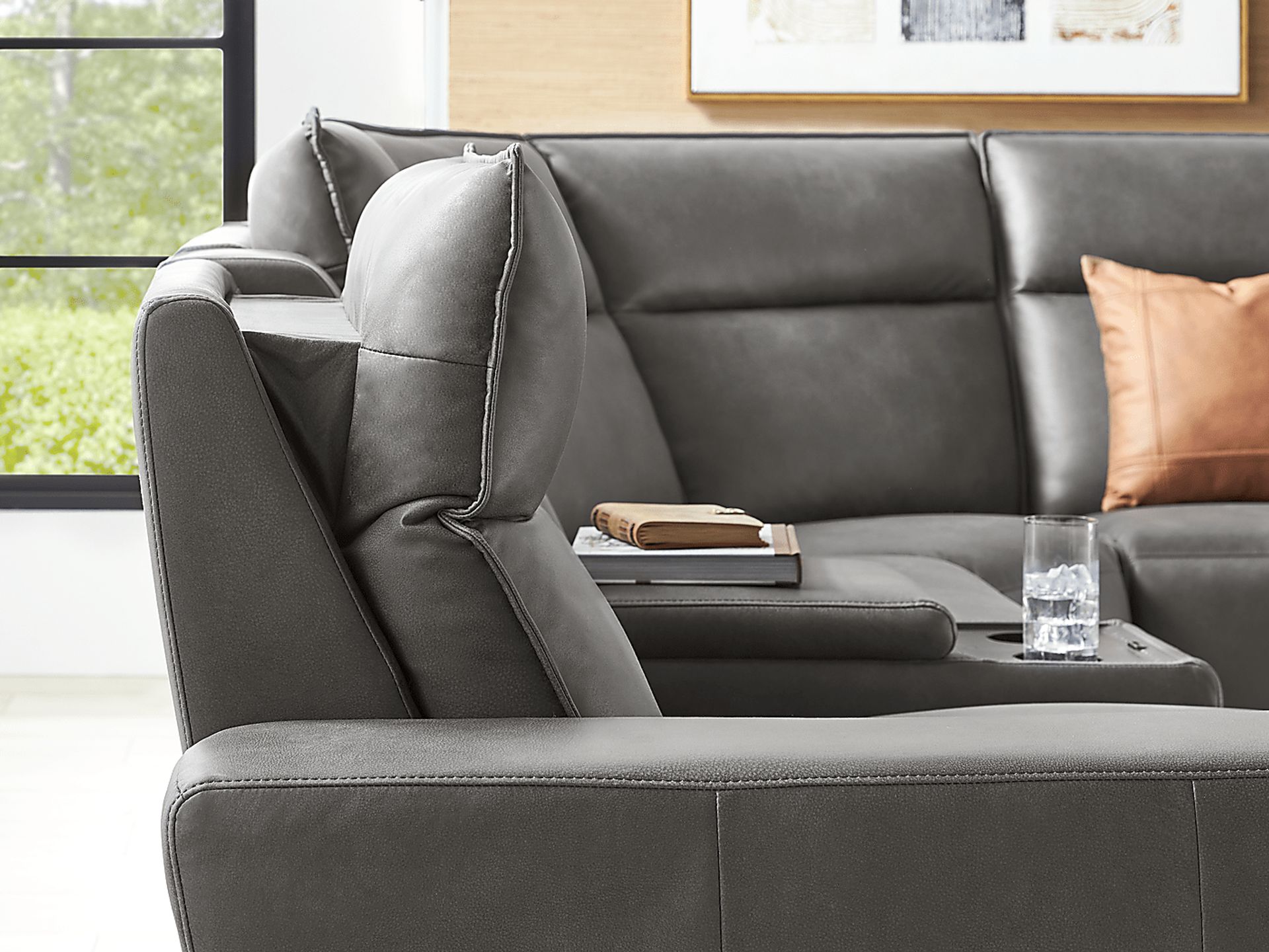 Charcoal 6 Pc Dual Power Reclining ModularTwo - Image 8