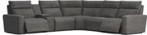 ModularTwo Charcoal 6 Pc Dual Power Reclining Sectional with Media Console